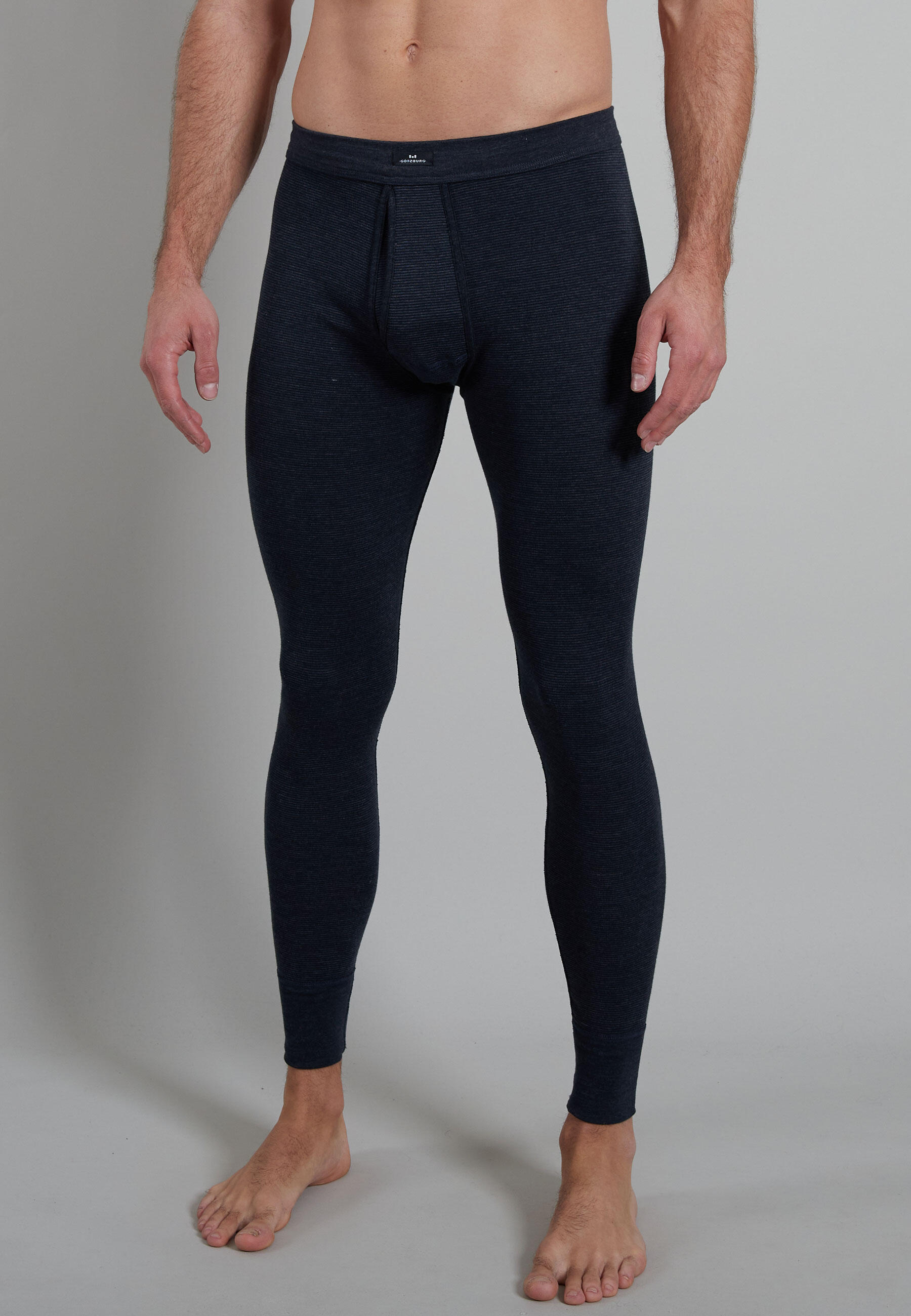 götzburg bodywear - GÖTZBURG Herren lange Unterhose quergestreift 3VPE blau-mittel-ringel - Gr. - 8 von götzburg bodywear