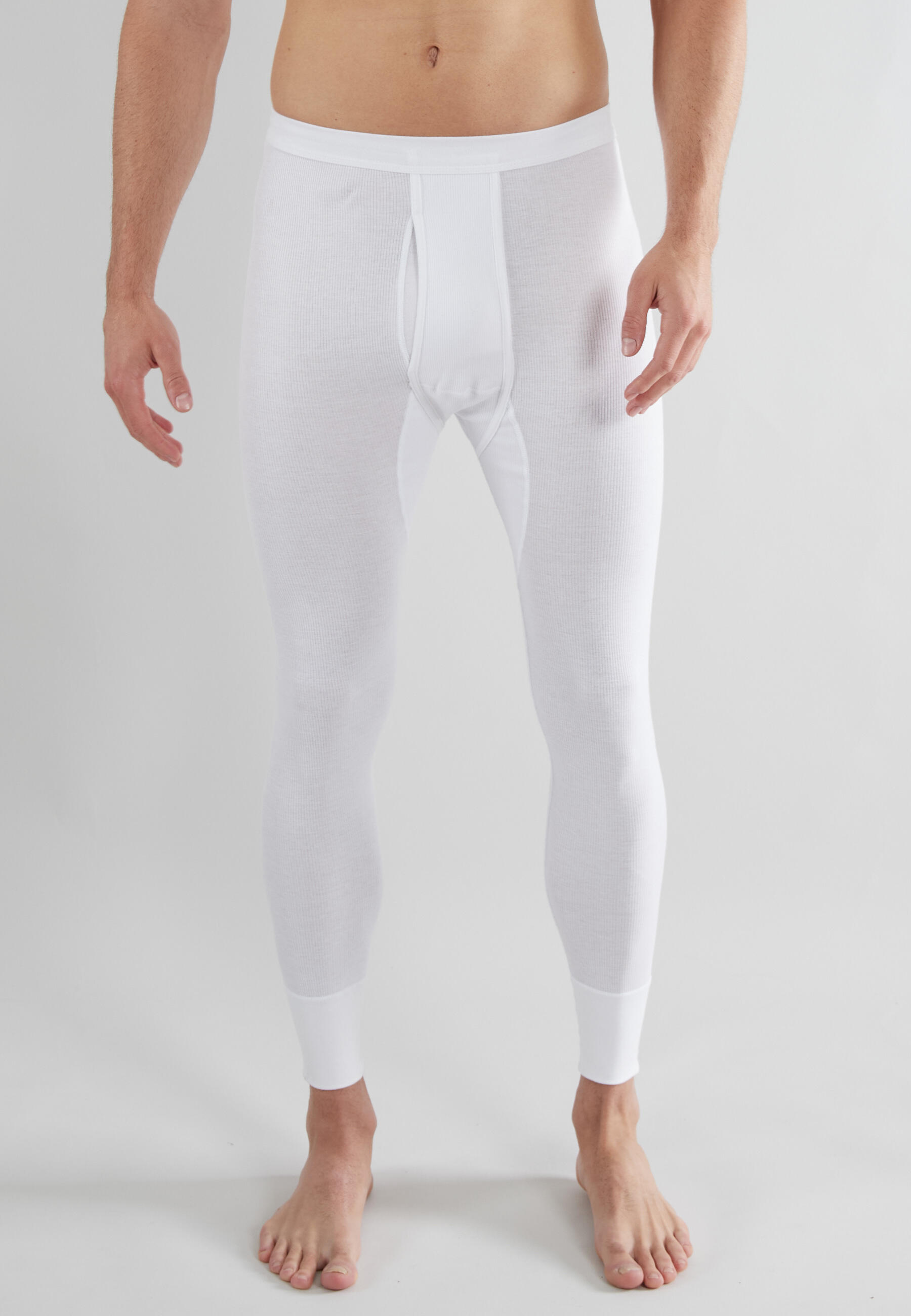 götzburg bodywear - GÖTZBURG Herren lange Unterhose uni 1er Pack weiss - Gr. - 9 von götzburg bodywear
