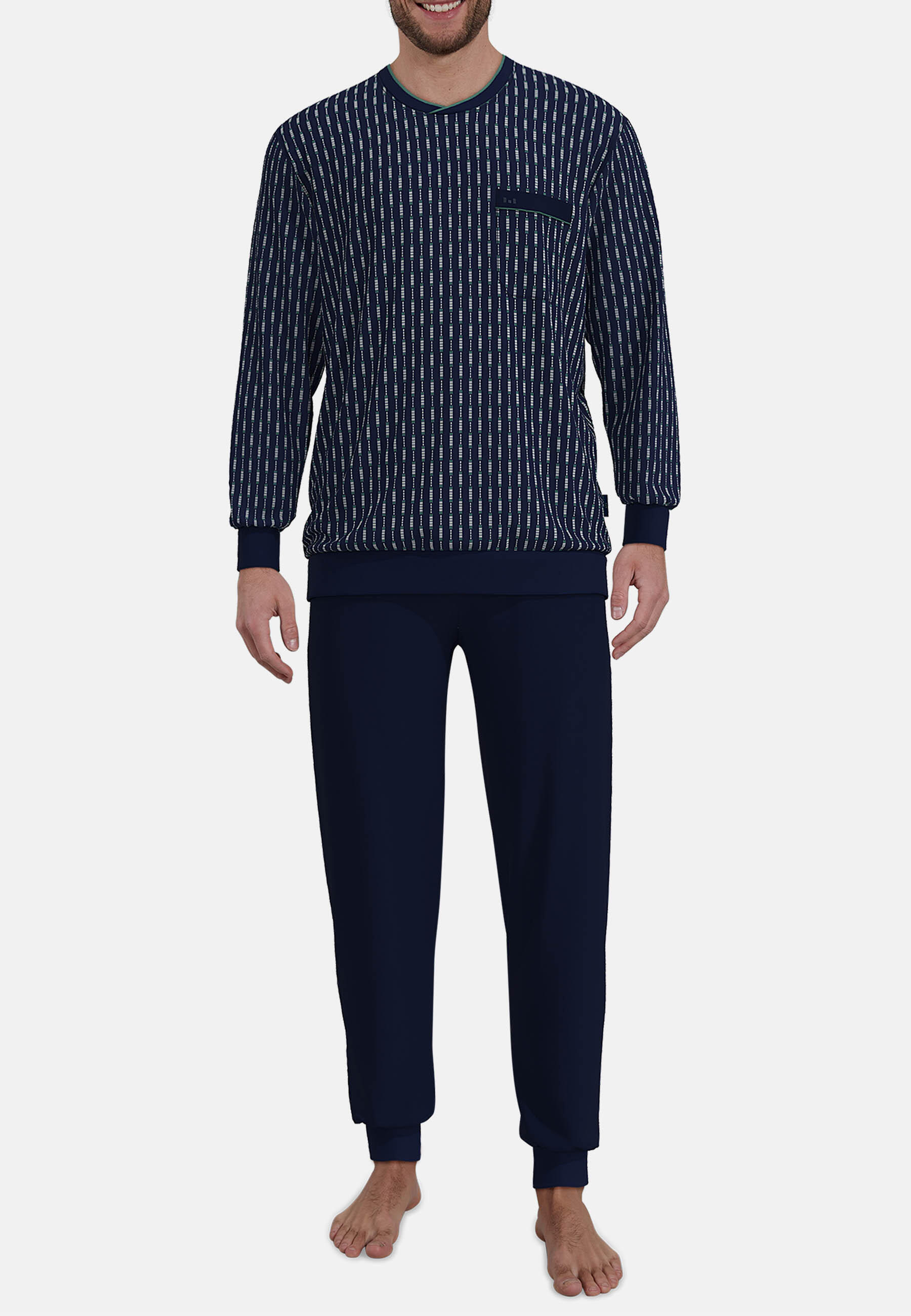 götzburg bodywear - Nachtwäsche Männlich blau-dunkel-allover - Gr. - 58 von götzburg bodywear