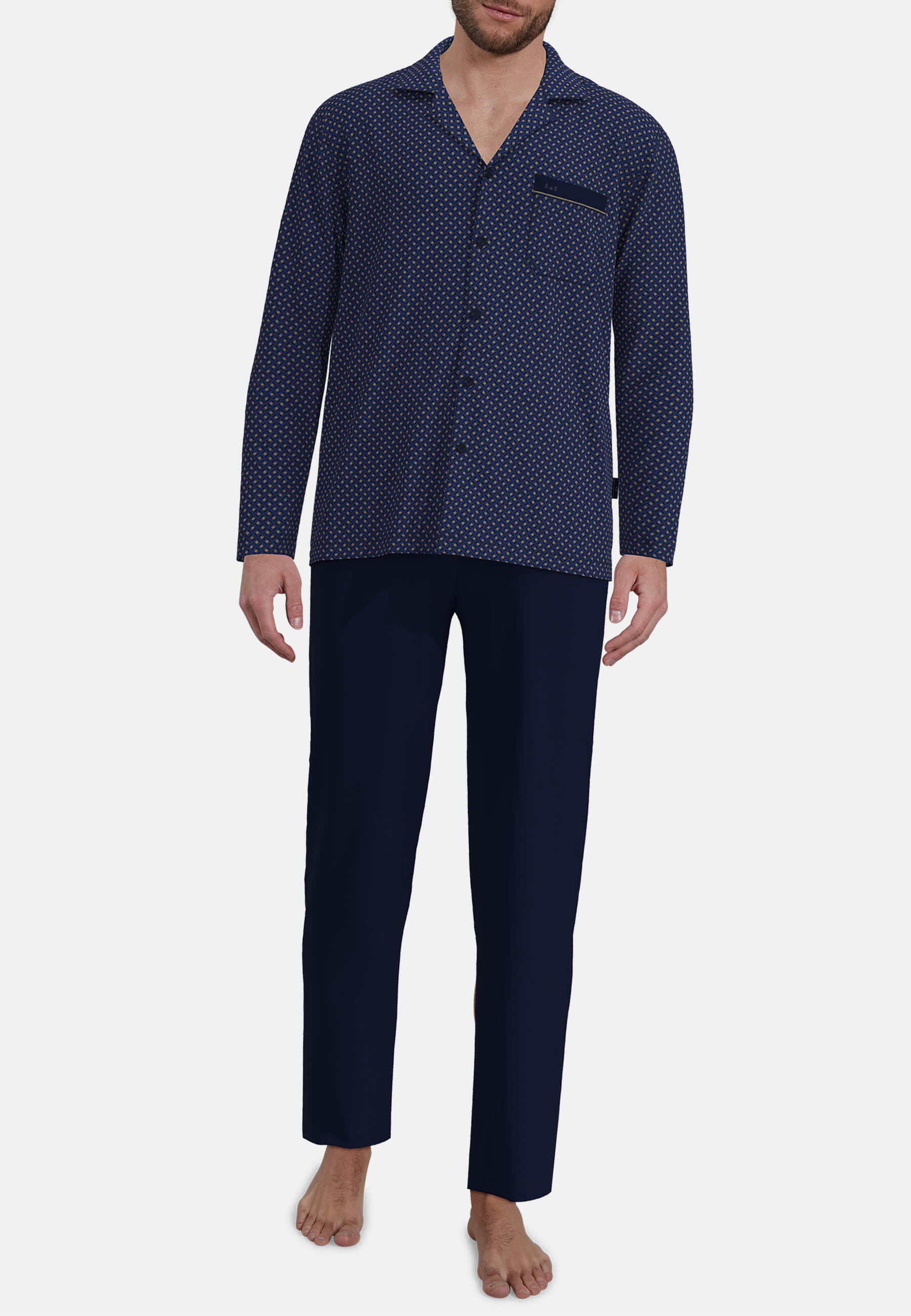 götzburg bodywear - Nachtwäsche Männlich blau-dunkel-minimal - Gr. - 54 von götzburg bodywear