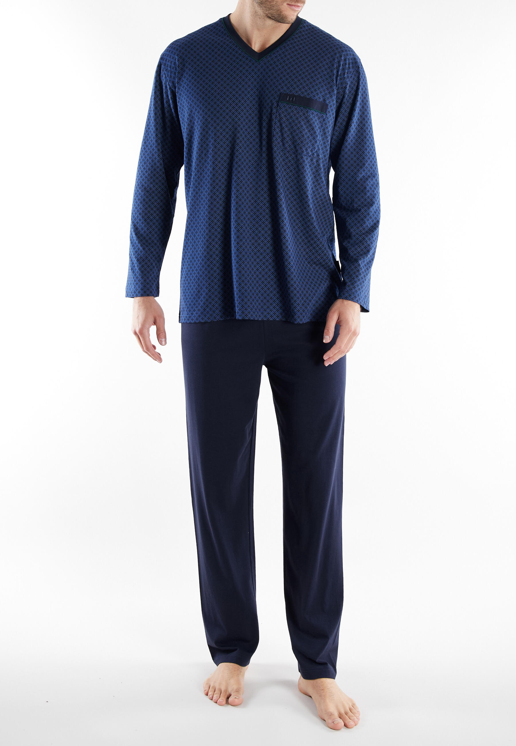 götzburg bodywear - Nachtwäsche Männlich blau-mittel-allover - Gr. - 54 von götzburg bodywear