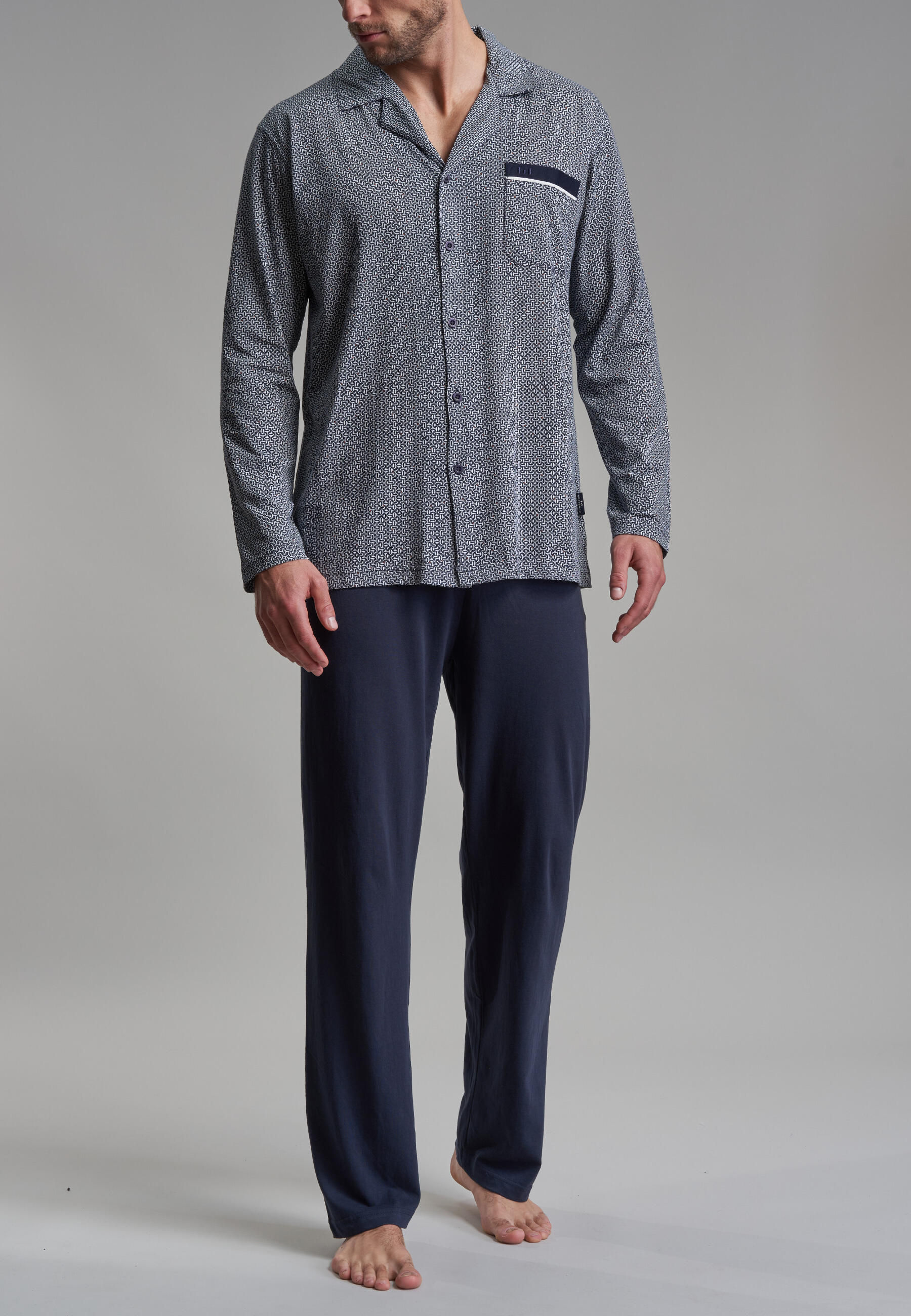 götzburg bodywear - Nachtwäsche Männlich blau-mittel-minimal - Gr. - 58 von götzburg bodywear