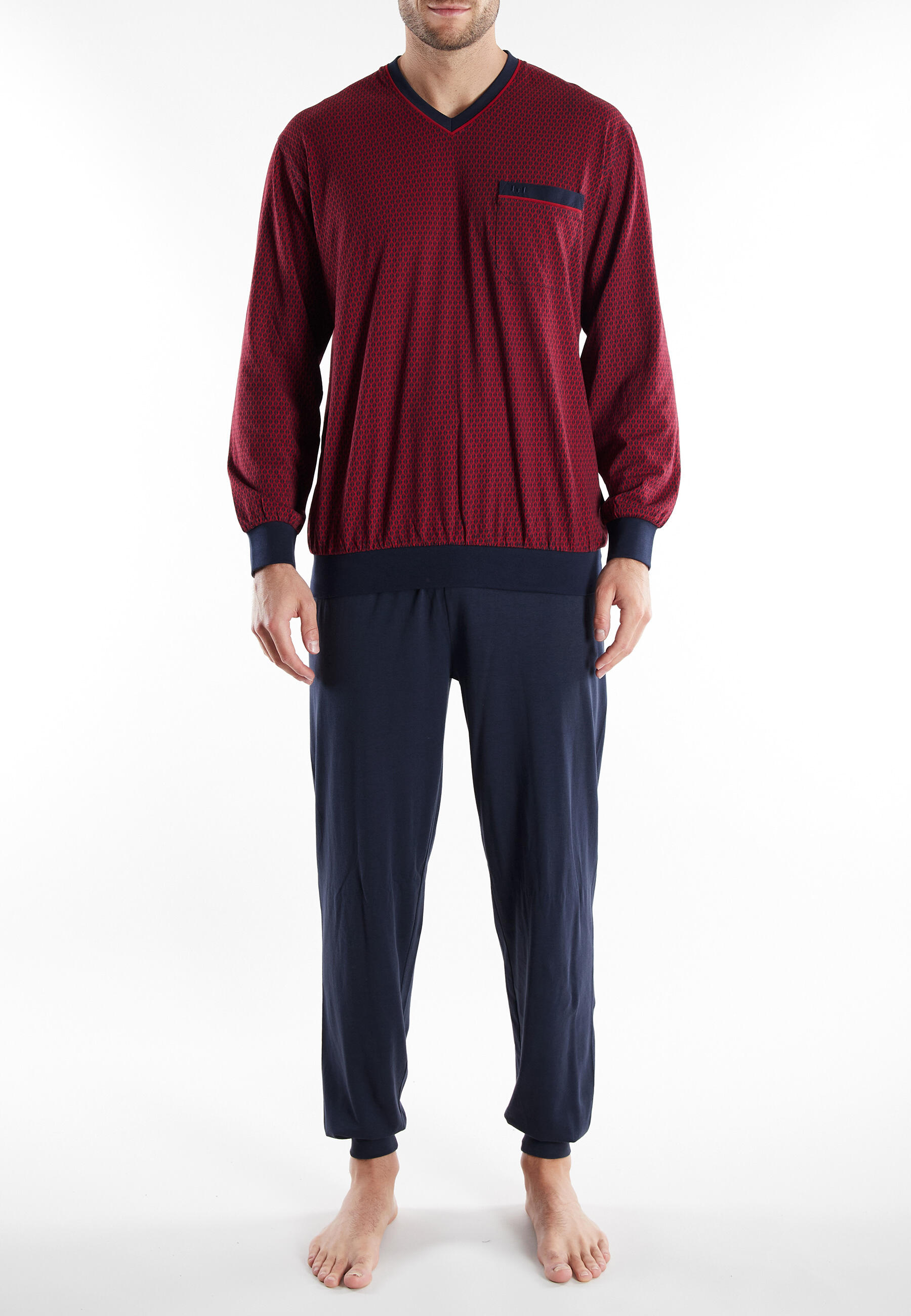 götzburg bodywear - Nachtwäsche Männlich rot-dunkel-allover - Gr. - 56 von götzburg bodywear