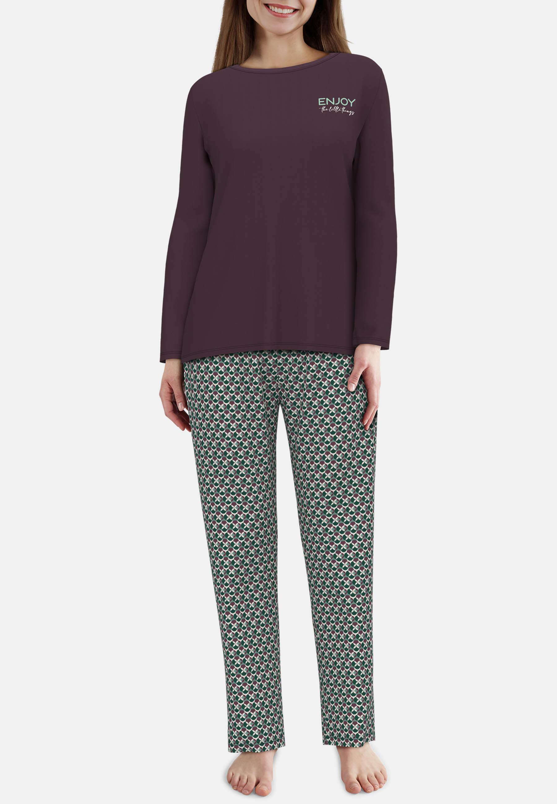 götzburg bodywear - Nachtwäsche Weiblich lila-mittel-allover - Gr. - 46 von götzburg bodywear