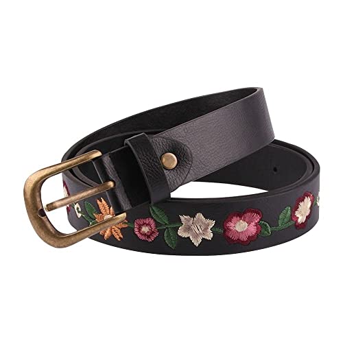 gofidin Damen PU Leder Bund Casual Blume Bestickte Dekoration Damen Gürtel Vielseitig Mode Retro Gürtel, Schwarz, Einheitsgröße gofidin Damen PU Leder Bund Casual Blume Bestickte Dekoration Damen Gürtel Vielseitig Mode Retro Gürtel, Schwarz, Einheitsgröße von gofidin