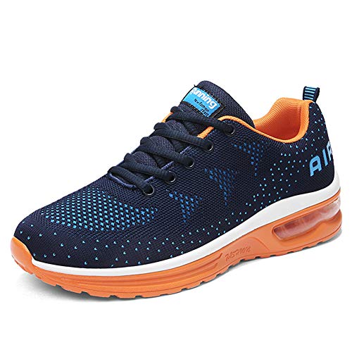 gojiang Herren Damen Laufschuhe Turnschuhe Sportschuhe Straßenlaufschuhe Sneakers Atmungsaktiv Trainer für Running Fitness Gym Outdoor Leichte-BlueOrange39 von gojiang