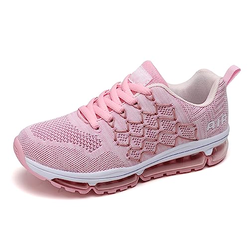 gojiang Laufschuhe Sneaker für Herren Damen Leichtgewichts Atmungsaktiv rutschfeste Sportschuhe Tennis Fitness Jogging Turnschuhe Pink 38EU von gojiang