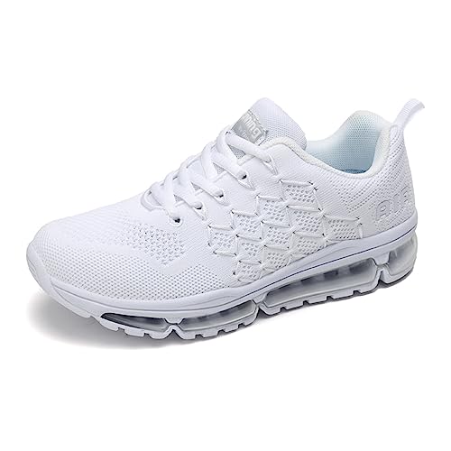 gojiang Laufschuhe Sneaker für Herren Damen Leichtgewichts Atmungsaktiv rutschfeste Sportschuhe Tennis Fitness Jogging Turnschuhe White 39EU von gojiang