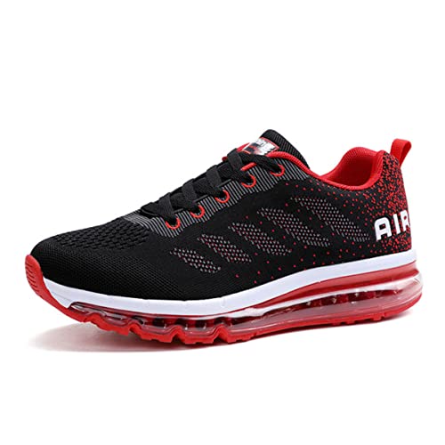 gojiang Laufschuhe Sportschuhe Herren Damen Straßenlaufschuhe Turnschuhe Modisch Atmungsaktiv rutschfest Sneakers Fitness Schuhe Blackred-37 von gojiang