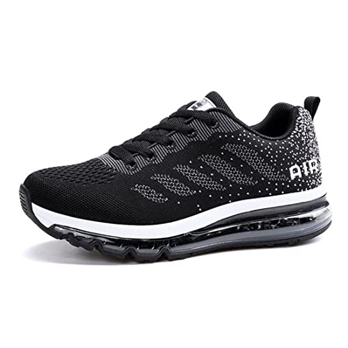 gojiang Laufschuhe Sportschuhe Herren Damen Straßenlaufschuhe Turnschuhe Modisch Atmungsaktiv rutschfest Sneakers Fitness Schuhe Blackwhite-37 von gojiang