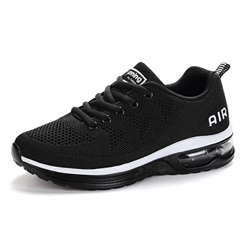 gojiang Laufschuhe Sportschuhe Herren Damen Straßenlaufschuhe Turnschuhe Modisch Atmungsaktiv rutschfest Sneakers Fitness Schuhe Blackwhite01-35 von gojiang