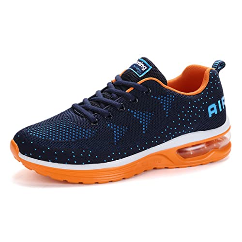 gojiang Laufschuhe Sportschuhe Herren Damen Straßenlaufschuhe Turnschuhe Modisch Atmungsaktiv rutschfest Sneakers Fitness Schuhe Blueorange01-38 von gojiang