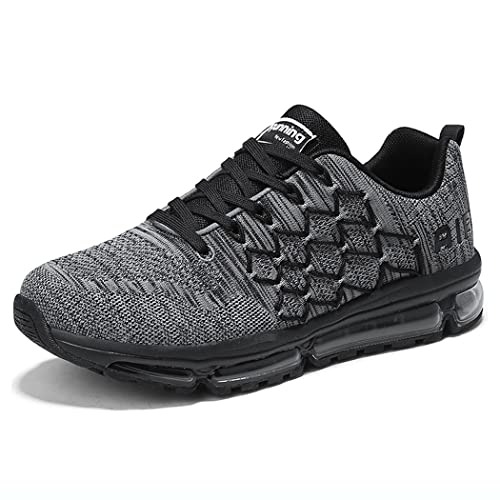 gojiang Laufschuhe Sportschuhe Herren Damen Straßenlaufschuhe Turnschuhe Modisch Atmungsaktiv rutschfest Sneakers Fitness Schuhe Grayblack-38 von gojiang