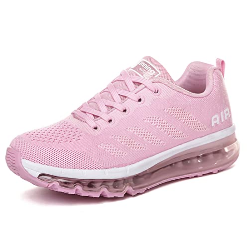 gojiang Laufschuhe Sportschuhe Herren Damen Straßenlaufschuhe Turnschuhe Modisch Atmungsaktiv rutschfest Sneakers Fitness Schuhe Purepink-34 von gojiang