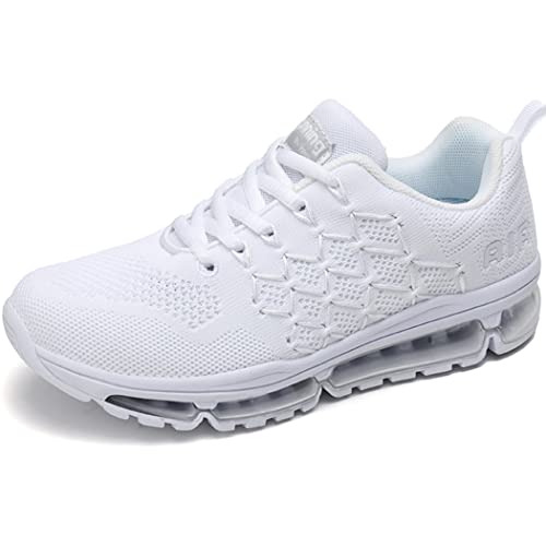 gojiang Laufschuhe Sportschuhe Herren Damen Straßenlaufschuhe Turnschuhe Modisch Atmungsaktiv rutschfest Sneakers Fitness Schuhe Purewhite-34 von gojiang