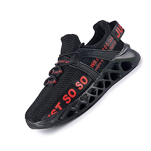 gojiang Schuhe Herren Laufschuhe Herr Damen Sportschuhe Straßenlaufschuhe Mode Sneaker Joggingschuhe Turnschuhe Walkingschuhe Traillauf Tennisschuhe Fitness Schuhe blackred46 von gojiang