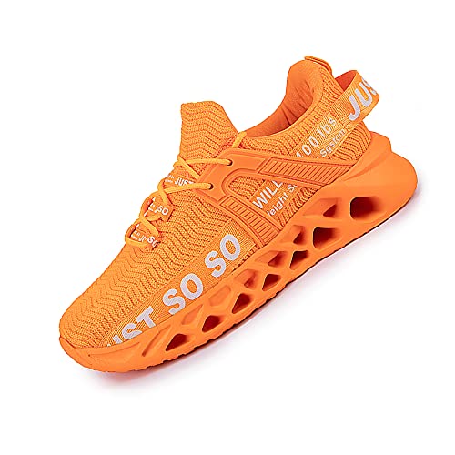 gojiang Schuhe Herren Laufschuhe Herr Damen Sportschuhe Straßenlaufschuhe Mode Sneaker Joggingschuhe Turnschuhe Walkingschuhe Traillauf Tennisschuhe Fitness Schuhe orange44 von gojiang