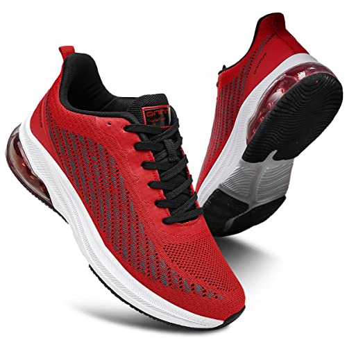 gojiang Sneakers Herren Damen Laufschuhe Sportschuhe Turnschuhe Straßenlaufschuhe Air Running Walkingschuhe Fitness Jogging Leichtgewichts Atmungsaktiv Freizeit Tennisschuhe Red 36 EU von gojiang