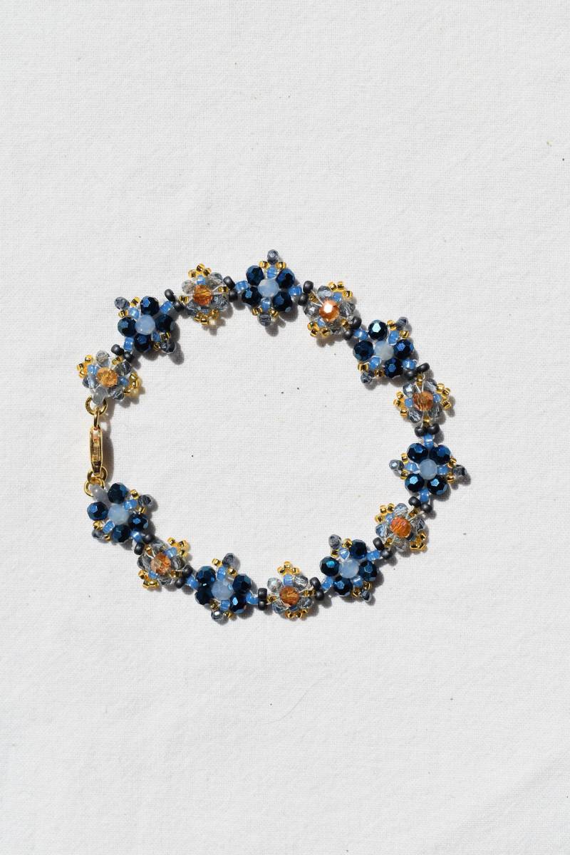 Handmade Beaded Bracelet | Miyuki Beads Glass Blue Orange Gold Elegant Handmade Beaded Bracelet | Miyuki Beads Glass Blue Orange Gold Elegant von goldblumerl