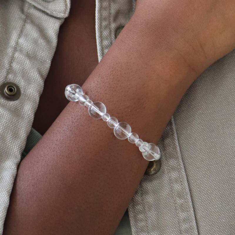 Bubble Perlen Kristall Quarz Armband Mit Sterling Silber Oder 14K Gold Filled Verschluss von goldeluxe