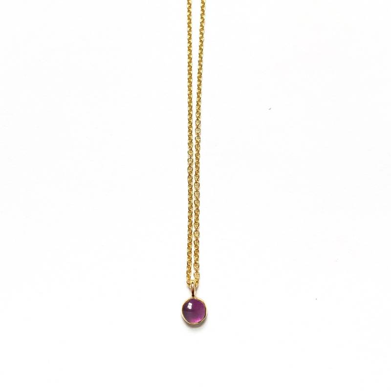 Handgefertigte Lila Amethyst Edelstein Halskette in 14K Gold Fill Oder Sterling Silber von goldeluxe