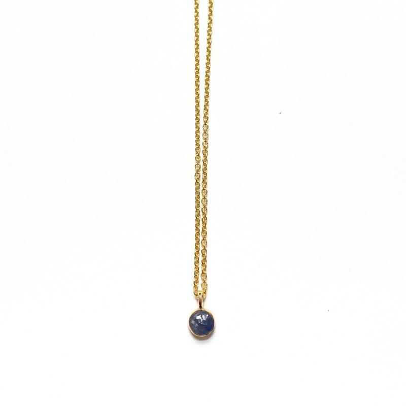 Handgemachte Blau Saphir Edelstein Halskette in 14K Gold Fill Oder Sterling Silber von goldeluxe