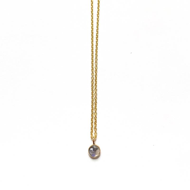 Handgefertigte Graue Labradorit Edelstein Halskette in 14K Gold Fill, Massivem Oder Sterlingsilber von goldeluxe