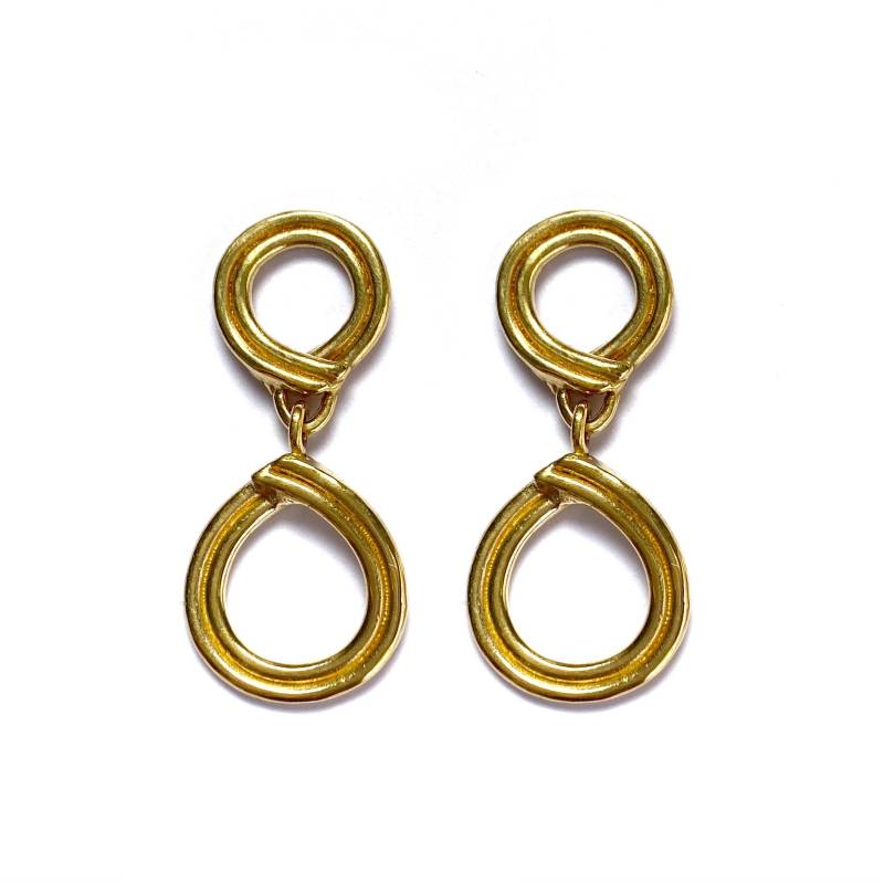 Freundschaft Handgemachte Tropfen Ohrringe in Messing, Sterling Silber, 14K Gold Vermeil Oder 10K von goldeluxe