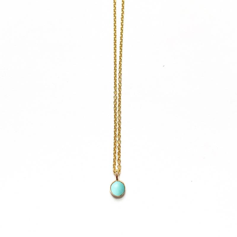 Handgemachte Türkis Edelstein Halskette in 14K Gold Fill, Massivem Oder Sterlingsilber von goldeluxe