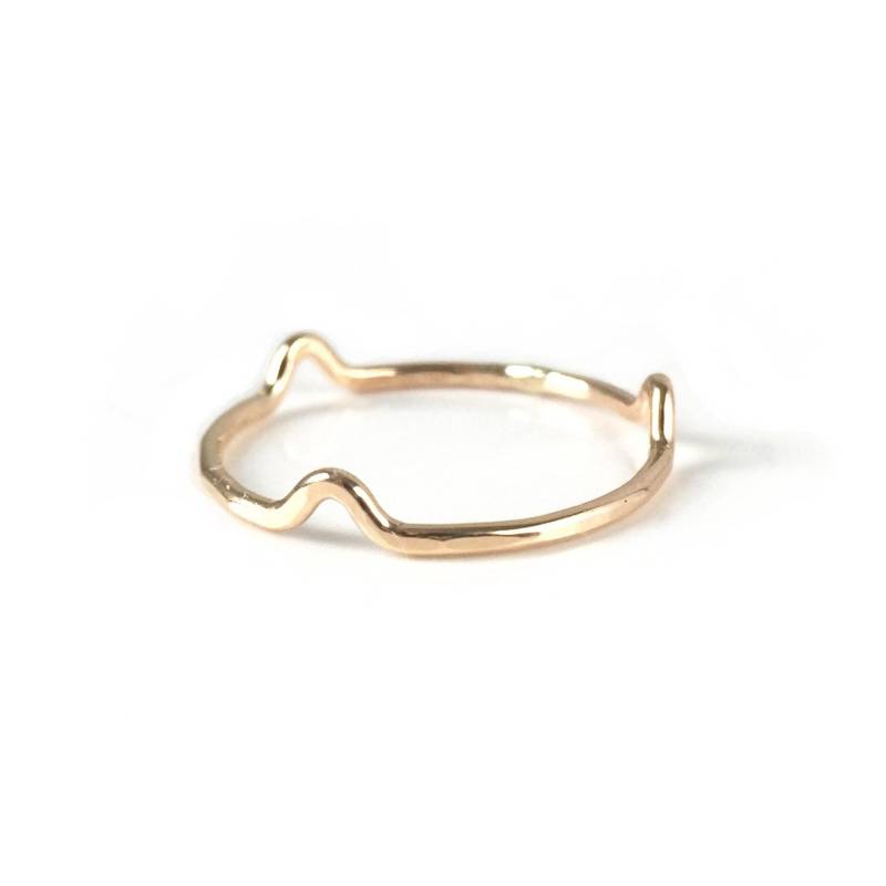 Handgemachter Freeform Stacking Ring/14K Gold Filled Oder Sterling Silber Mit Drei Zinnen von goldeluxe