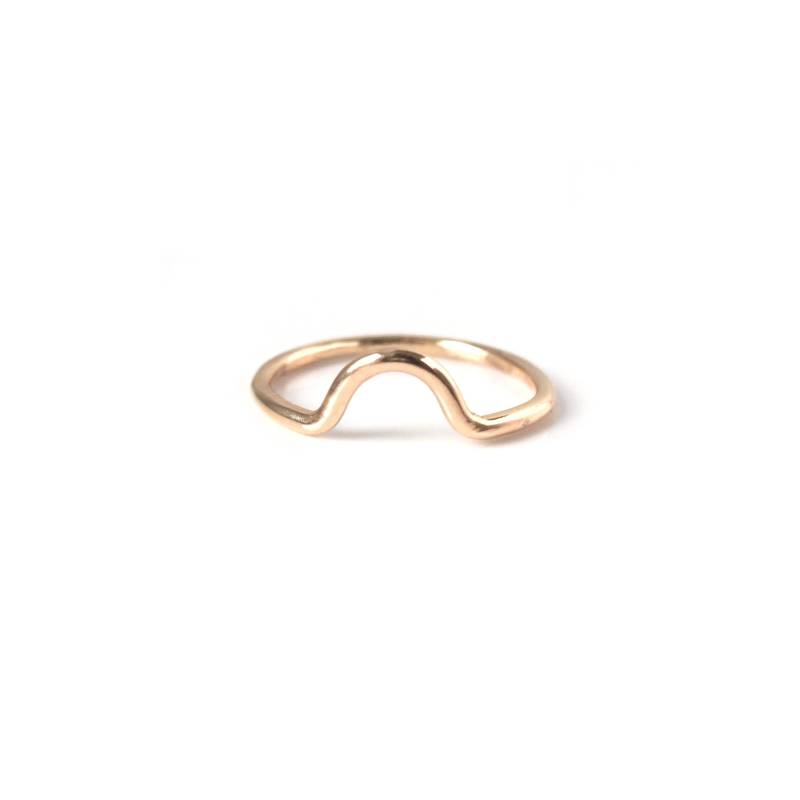 Handgemachter Goldener Mini Bogen Ehering/Halbkreis in 10K, 14K Oder 18K Gold von goldeluxe
