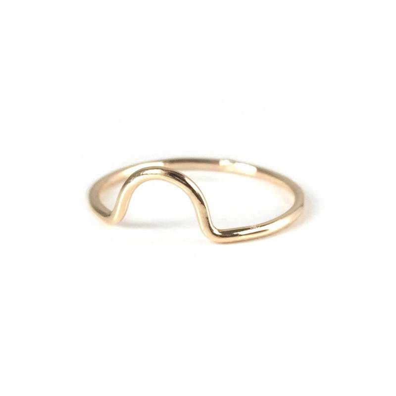 Handgefertigter Mini Bogen Stapelring/14K Gold Filled Oder Sterling Silber Ring von goldeluxe