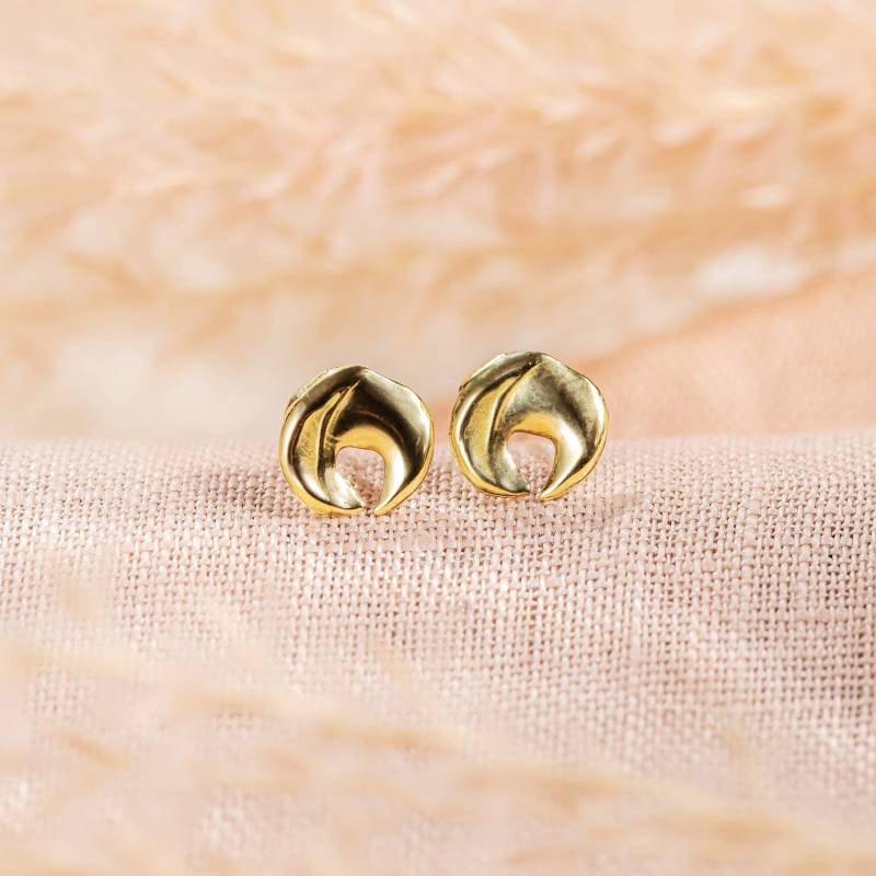 Phase Ohrstecker // Handgefertigte Ohrringe Aus Messing, Sterling Silber, 14K Gold Vermeil Oder 10K von goldeluxe