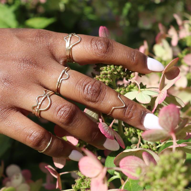 Set Von 2 Oder Mehr Ringen/Mix & Match Stapelring in 14K Gold Fill Sterling Silber von goldeluxe