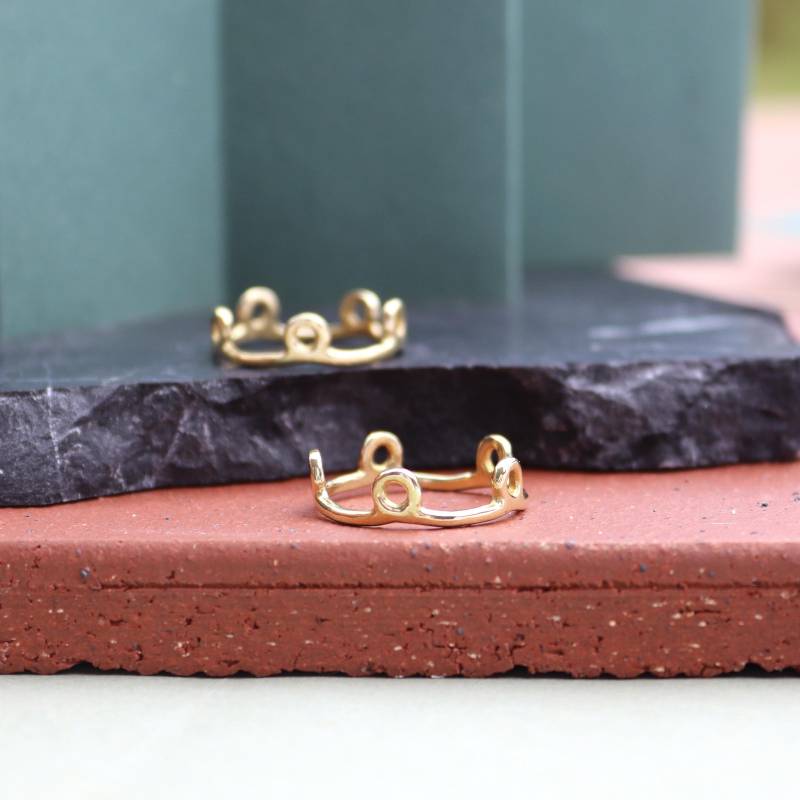 Whisper Loop Ring/Stapelbarer Puzzle Bandring Aus Messing, Sterlingsilber, 14K Gold Vermeil Oder 10K von goldeluxe