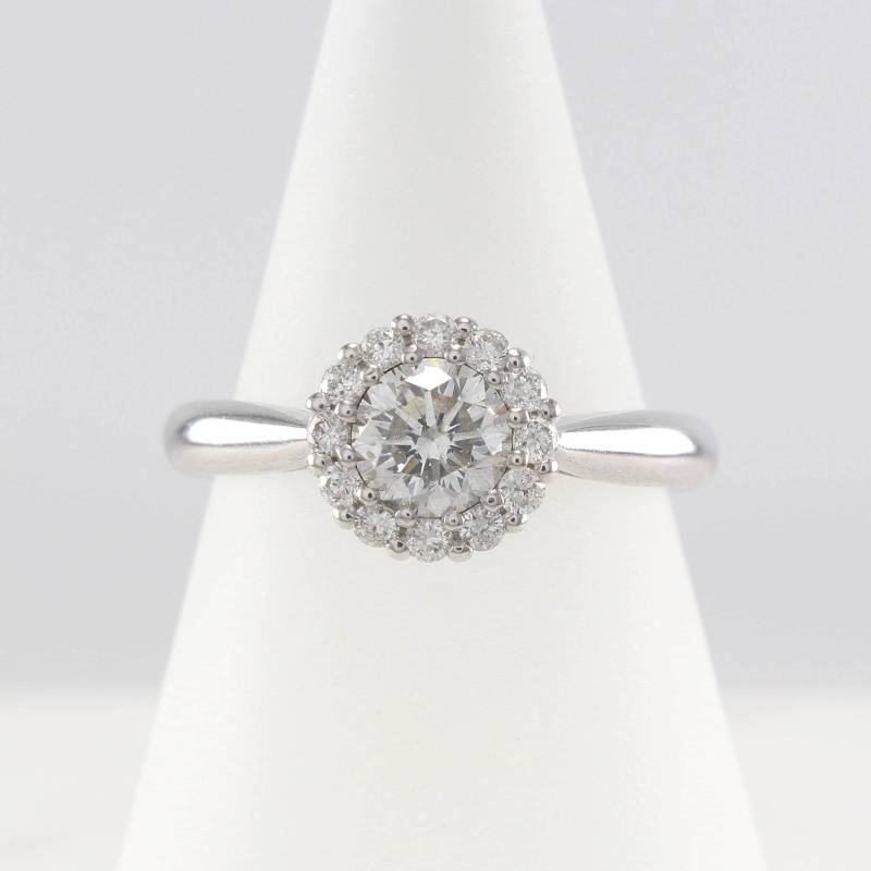 0.3Ct Gold Labor Diamant Verlobungsring, Lab Halo Ring, Ehering Für Sie von goldengesture