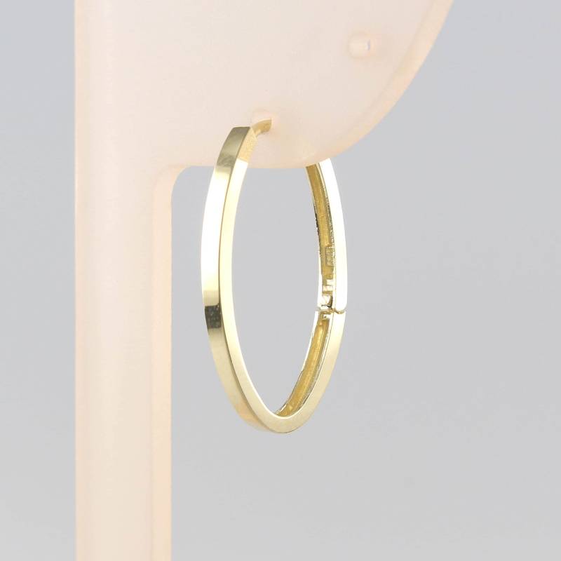 14K Solid Gold Große Oval Huggie Klapp Hoop Ohrring, Hoop, Huggie, Me836L von goldengesture