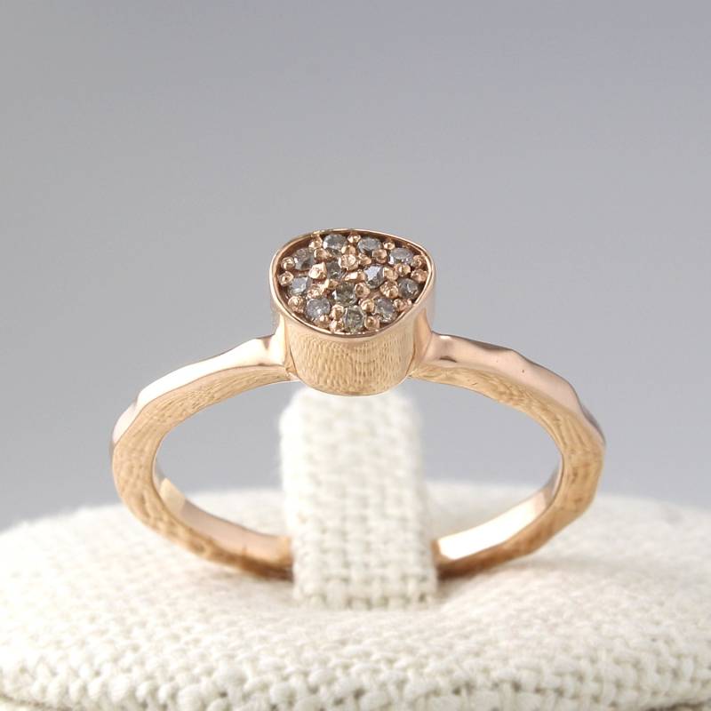 Champagner Diamant Ring, Cognac Jubiläumsring, Stapelbarer Ehering von goldengesture