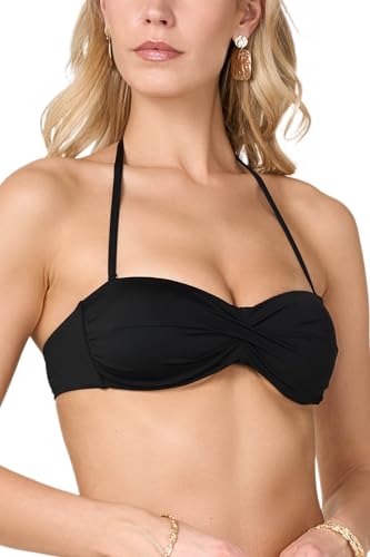 Goldenpoint Damen-Badeanzug Tache – Oberteil des Bikinis – Band mit leicht gepolstertem Kreuz und abnehmbarem Schultergurt, Schwarz , 80B von goldenpoint