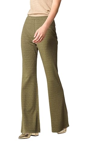 Goldenpoint Damen Flare Long Leggings aus Strick, grün, XS von goldenpoint