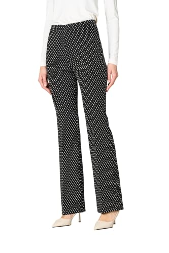 Goldenpoint Damen Leggings Flare Long Geometrisches Muster mit Ausschnitt am Saum und elastischem Bund aus Viskose-Mischung, Schwarz , L von goldenpoint