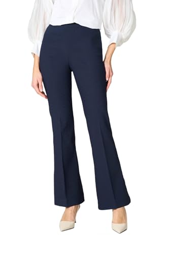 Goldenpoint Damen-Leggings Flare Long mit tiefem Ausschnitt und elastischem Bund aus Viskose, dunkelblau, XS von goldenpoint