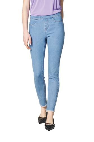 Goldenpoint Damen Skinny Denim Leggings mit Fransen, Hellblauer Denim, M von goldenpoint