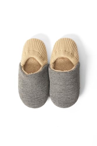 Goldenpoint Damen Slipper gerippt und Lurex mit Gummizug hinten, grau, Small von goldenpoint
