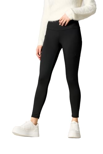 Goldenpoint Damen Yoga-Leggings mit Taschen, Schwarz , S von goldenpoint