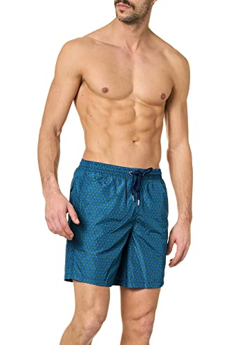 goldenpoint Badeanzug Herren Boxershorts Blumenmuster, Farbe Blau, Größe S von goldenpoint