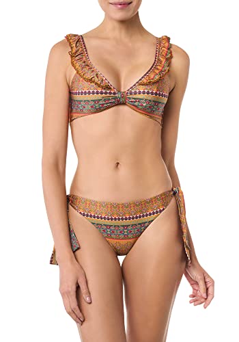 goldenpoint Bikini Damen Badeanzug Fester Triangel-BH Malindi, Farbe Mehrfarbig, Größe 90 von goldenpoint