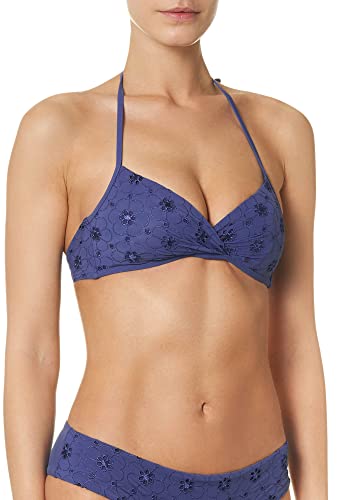 goldenpoint Bikini Damen Badeanzug Fester Triangel-BH Sangallo, Farbe Blau, Größe 85 von goldenpoint