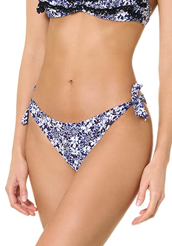 goldenpoint Bikini Damen Badeanzug Slip niedriger Schnitt mit Schleifen Riviera, Farbe Blau, Größe M von goldenpoint