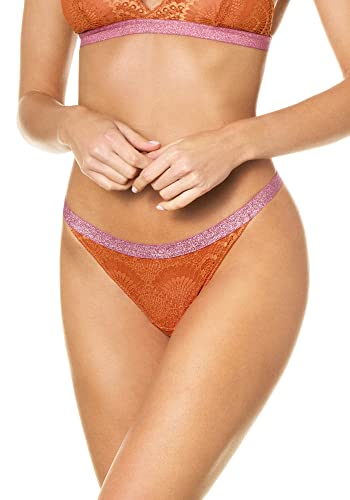 goldenpoint Damen Slip Niedrige Taille Lamé-Details, Farbe Orange, Größe M von goldenpoint